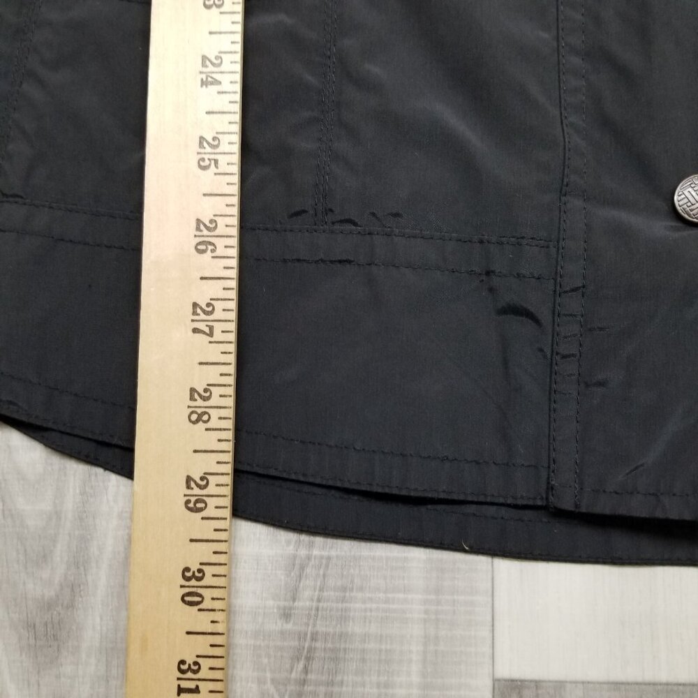 ✅Cole Haan Black Windbreaker Jacket Stowaway Hood Lightweight Women's M - Picture 8 of 13